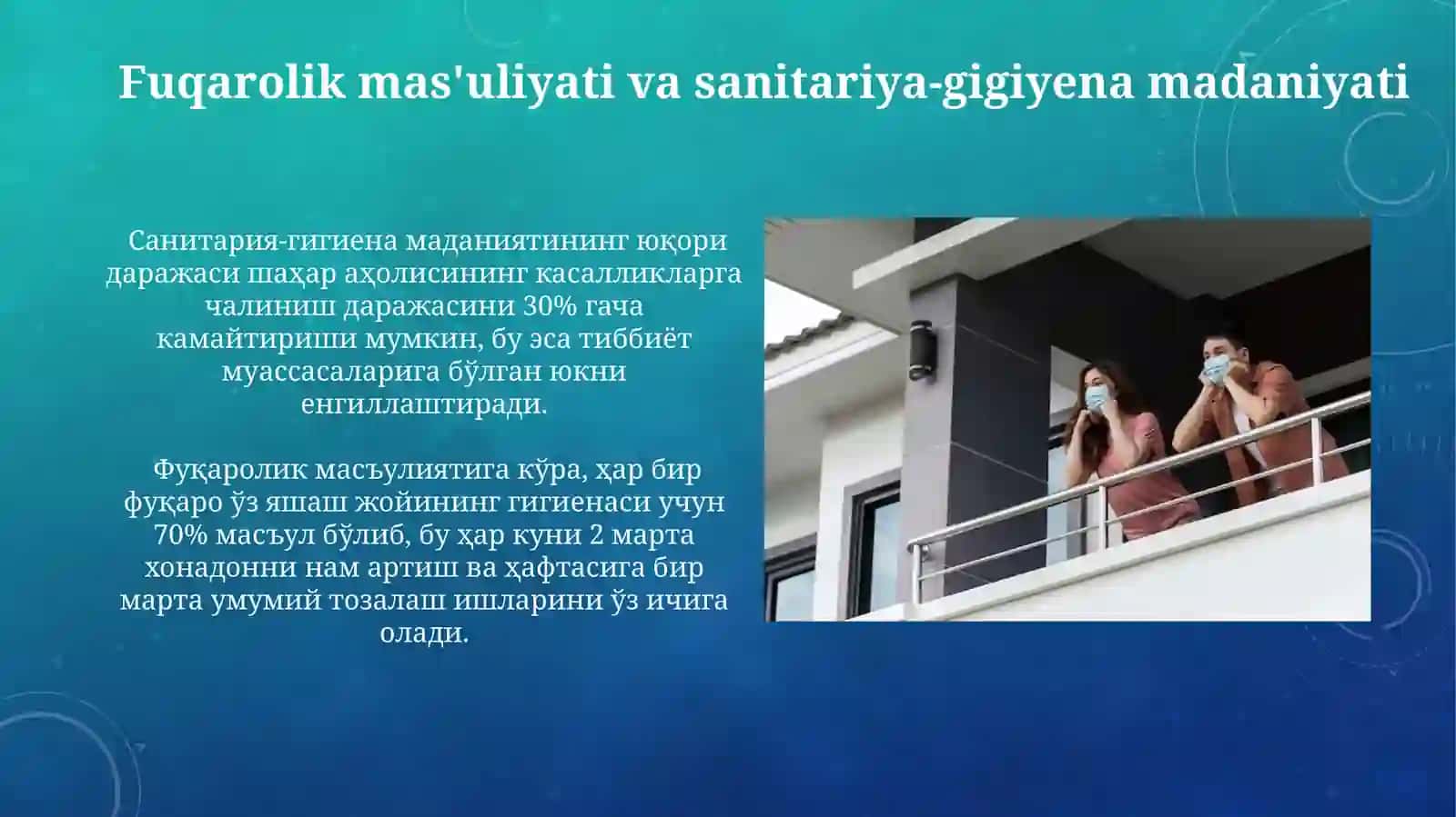 Zamonaviy turar joy va shaharlardagi yashash mavzelariga bo'lgan gigiyenik talablar 4
