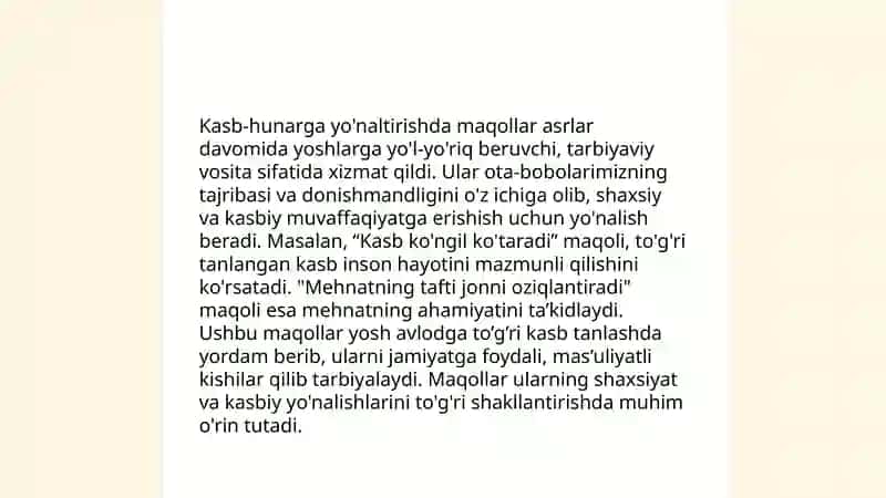 Mehnat tarbiyasida xalq og'zaki ijodidan foydalanish 4