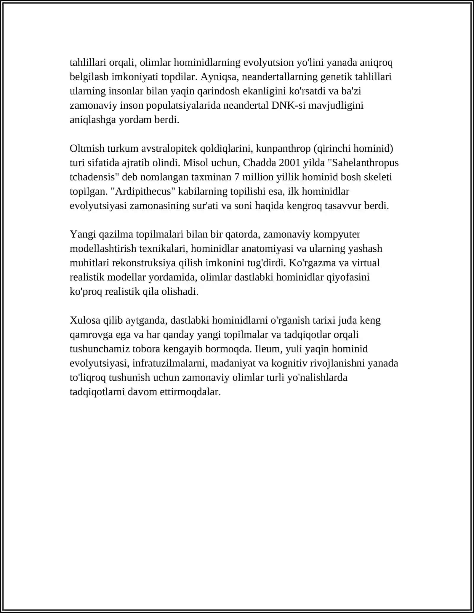 ODAM EVOLUTSIYASI VA DASTLABKI ODAMLAR 4