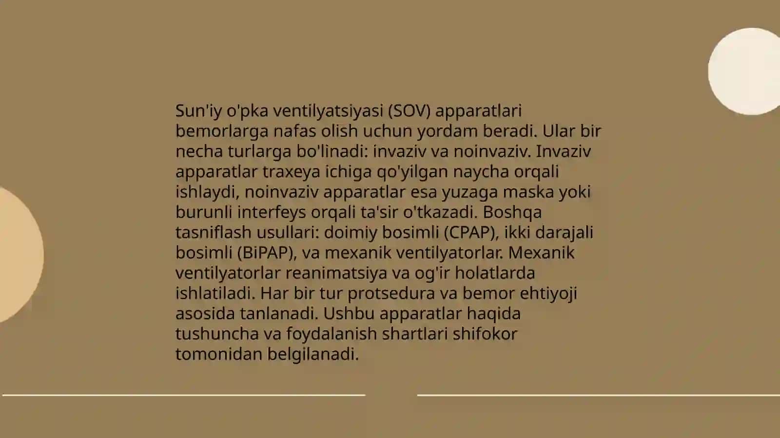 Sun'iy o'pka ventilyatsiyasi apparatlari 4