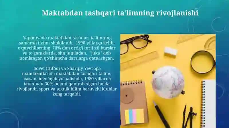 XX asr jahon ta'lim tizimidagi global tendensiyalar 4