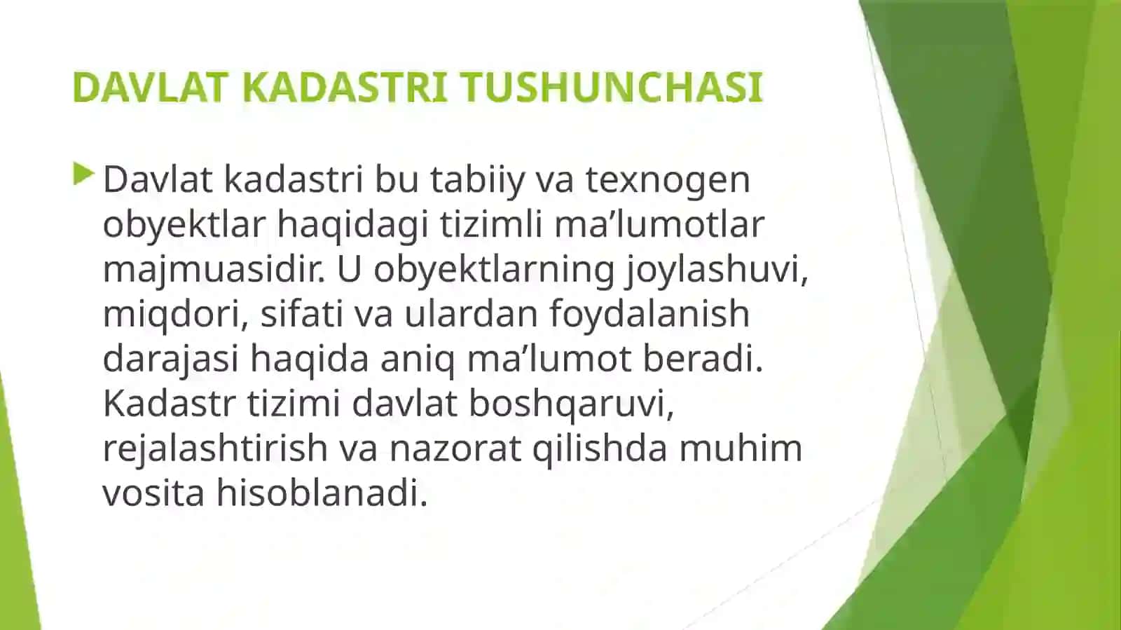Konlar foydali qazilmalar inshootlari va texnogen xodisalari davlat kadastrini yuritish tartibi 4