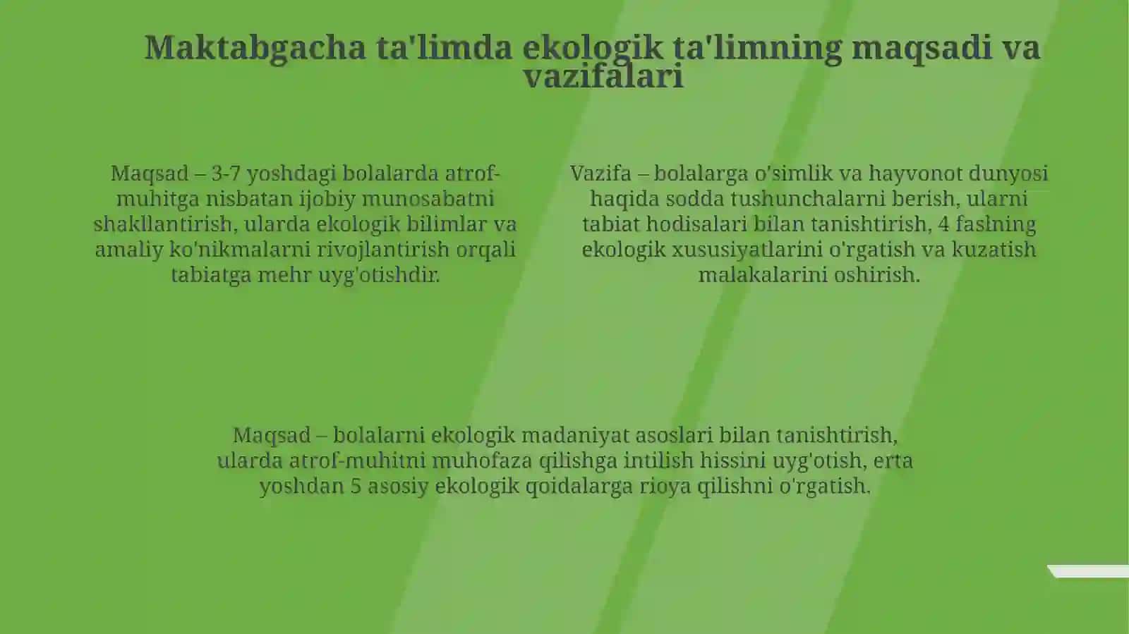 Maktabgacha taʼlimda ekalogik tarbiya berishning ahamiyati 4