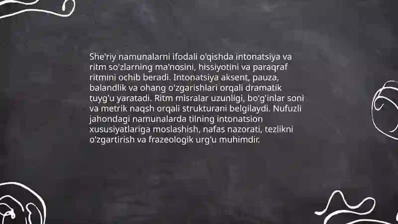 Jahon adabiyoti namunalari uchun ifodali o'qishning asosiy qoidalari 4