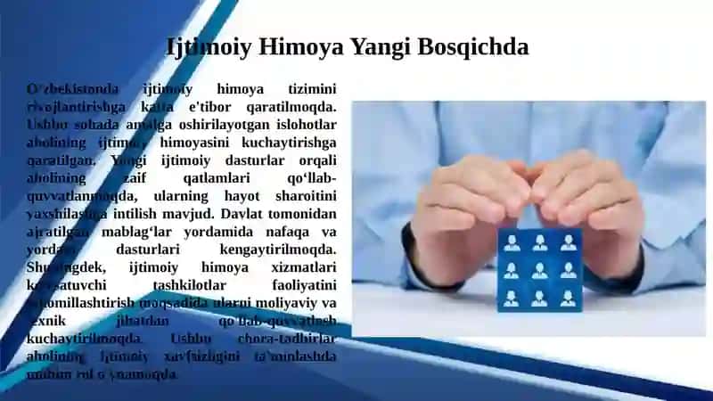 Oʻzbekistonda Ijtimoiy Soha: Yangilanishlar 4