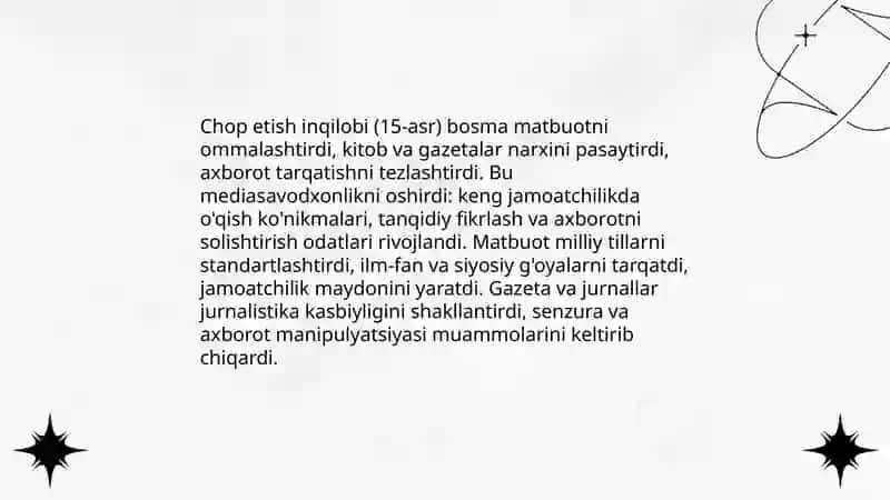 Mediasavodxonlik va axborot madaniyatining tarixiy evolyutsiyasi 4