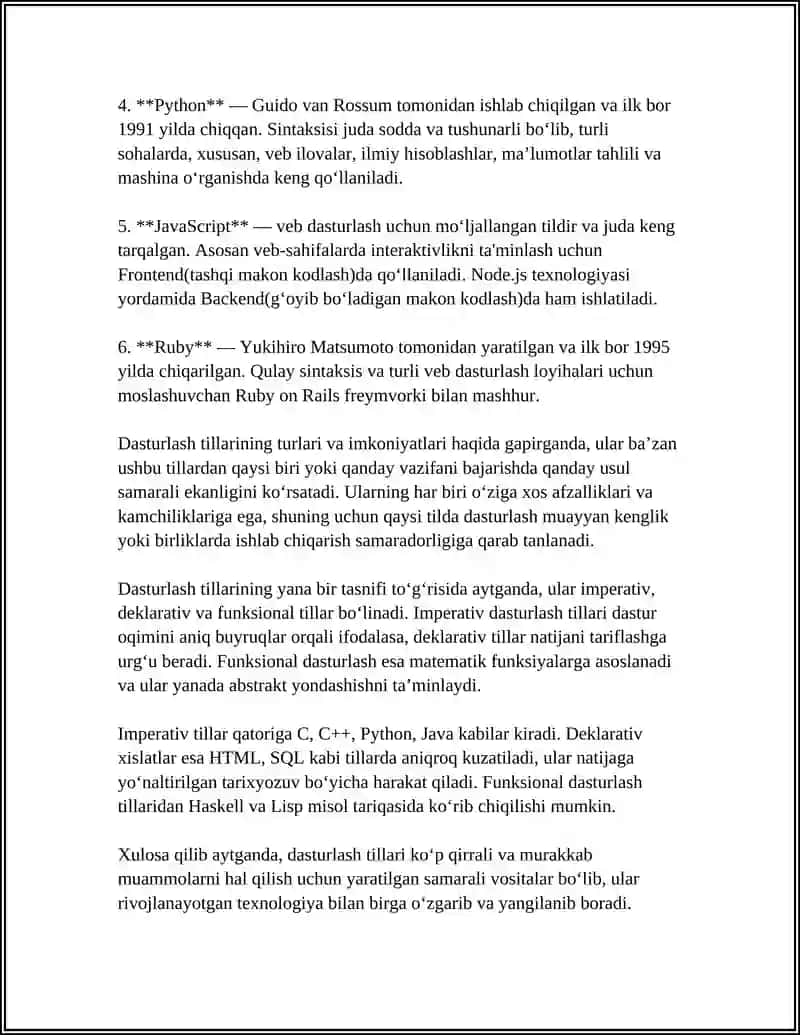 DASTURLASH TILLARI VA ULARNING IMKONIYATLARI 4