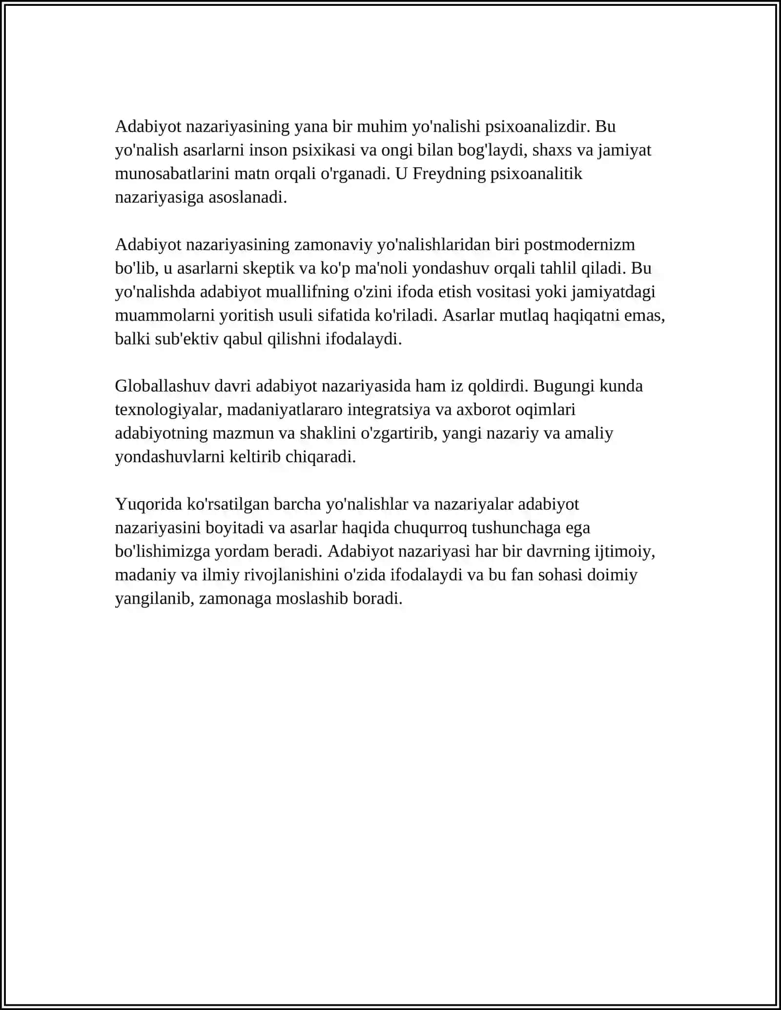 ADABIYOT NAZARIYASI FANINING MAQSAD VA VAZIFALARI 4