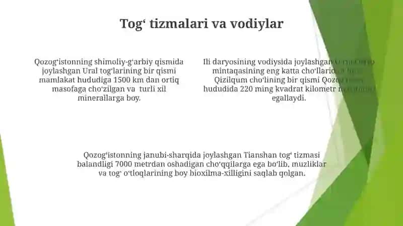 Qozogʻiston Respublikasining tabiiy sharoitlari 4