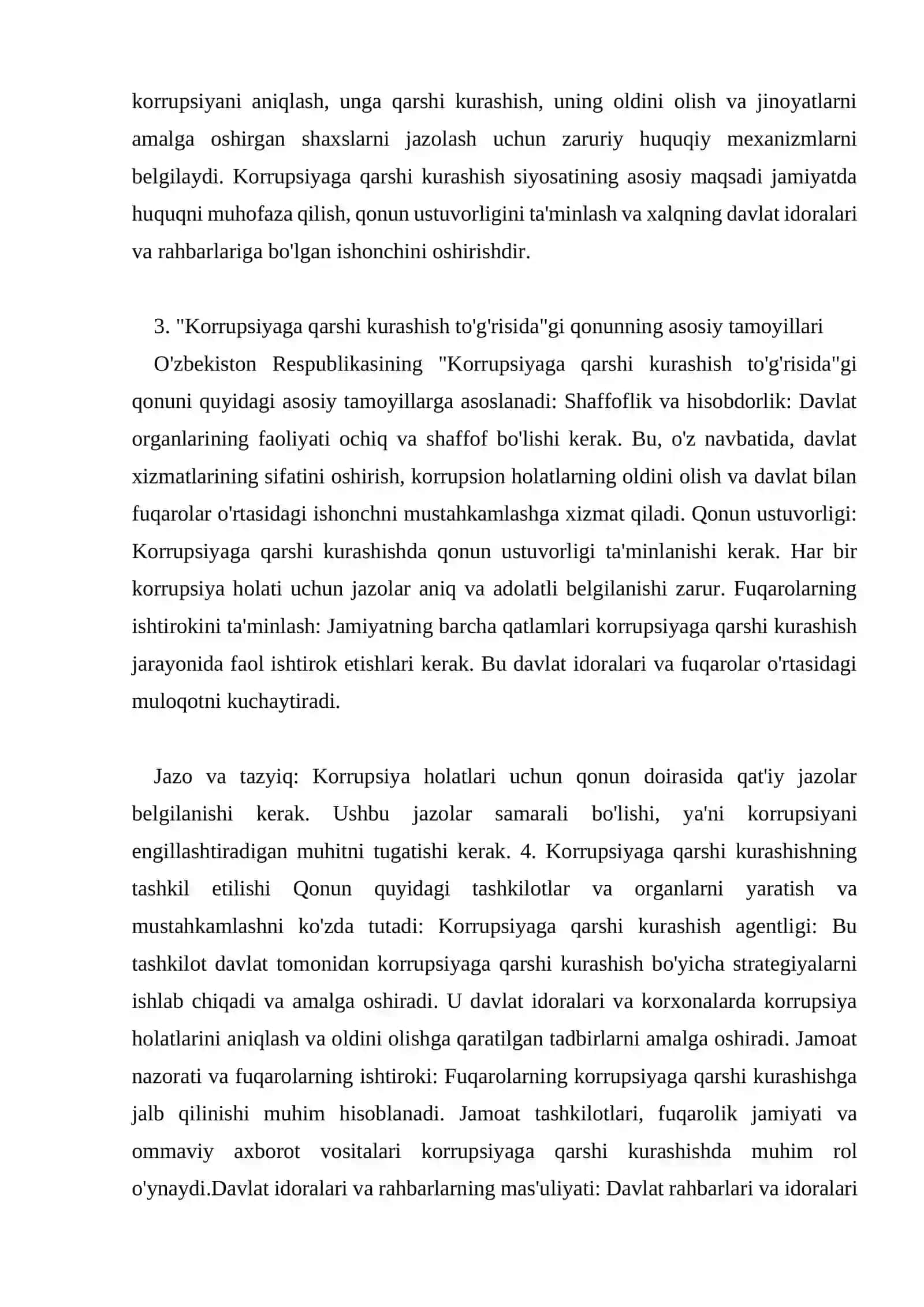 O’zbekiston respublikasi Korrupsiyaga qarshi kurashish to'g'risidagi qonunning mazmun mohiyat 4