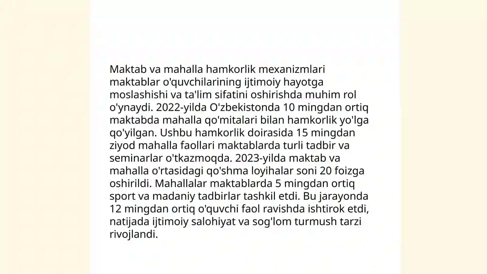 Mahalla, maktab va oila hamkorligining uzviyligini taʼminlash 4
