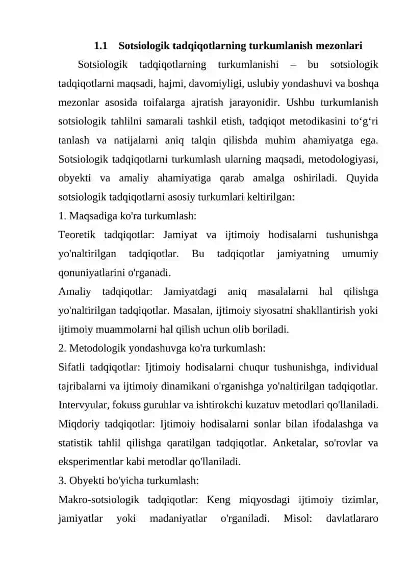 Sotsiologik tadqiqotlarning turkumlanishi 4