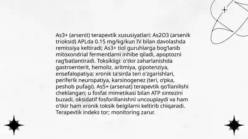 IV guruh As3+, As5+ kationlarini tibbiyotda qõllanilishi va analitik reaksiyalari 4