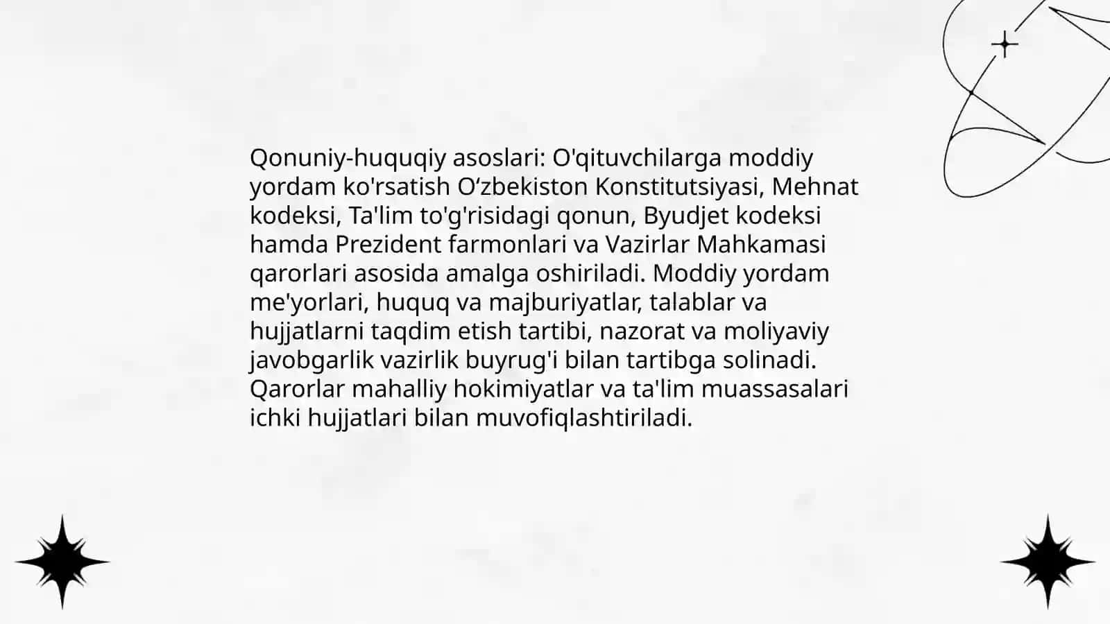 o'qituvchilarga moddiy yordam ko'rsatish tartibi 4