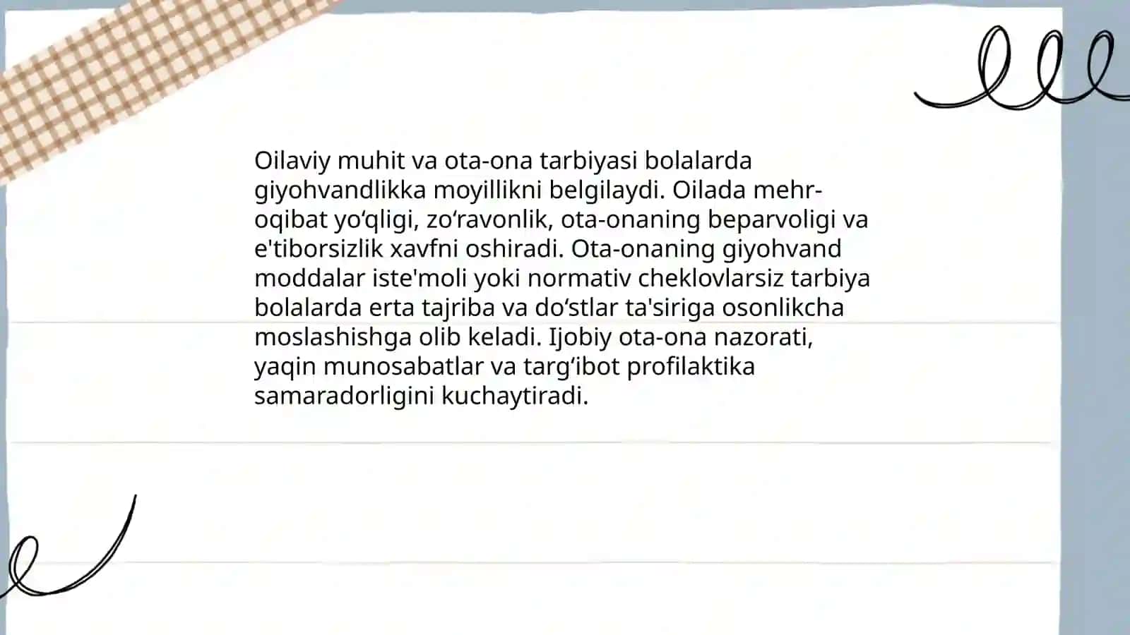 Giyohvandlik Bolalar Deviant Xulqi 4
