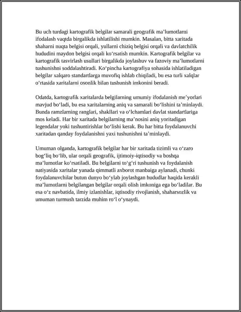 Kartografik Belgilar va Kartografik Tasvirlash Usullari 4