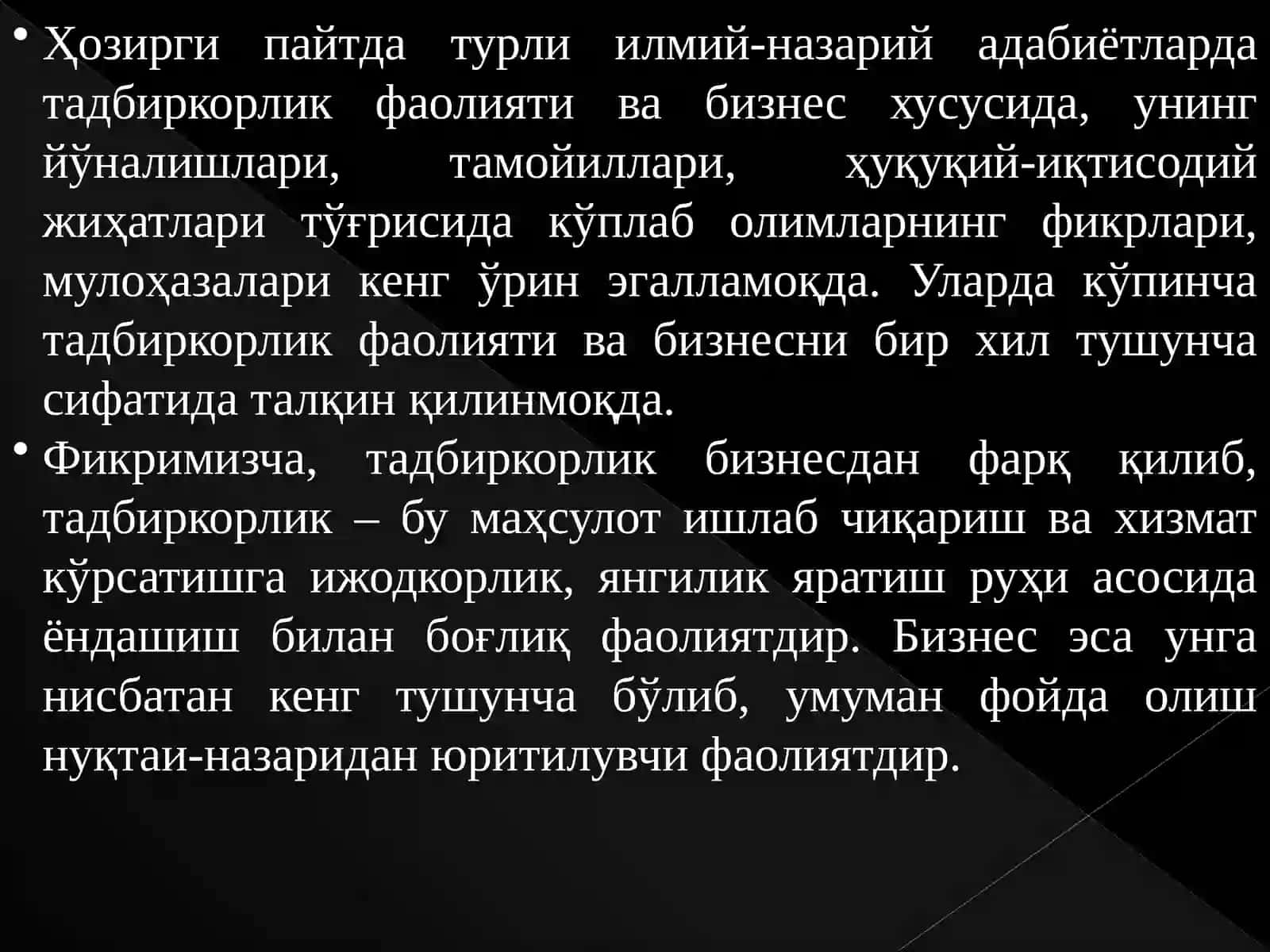 Kichik biznes va tadbirkorlik 4