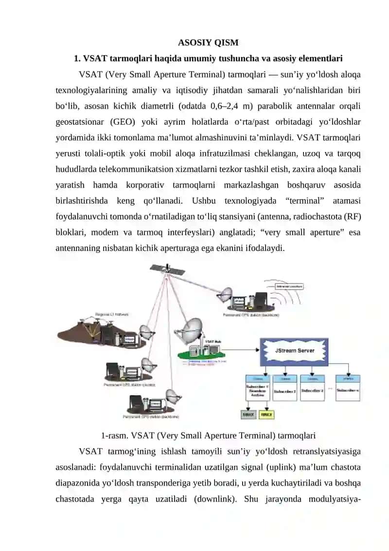 Sunʼiy yoʻldoshli VSAT tarmoqlarini tuzilish tamoyillari 4