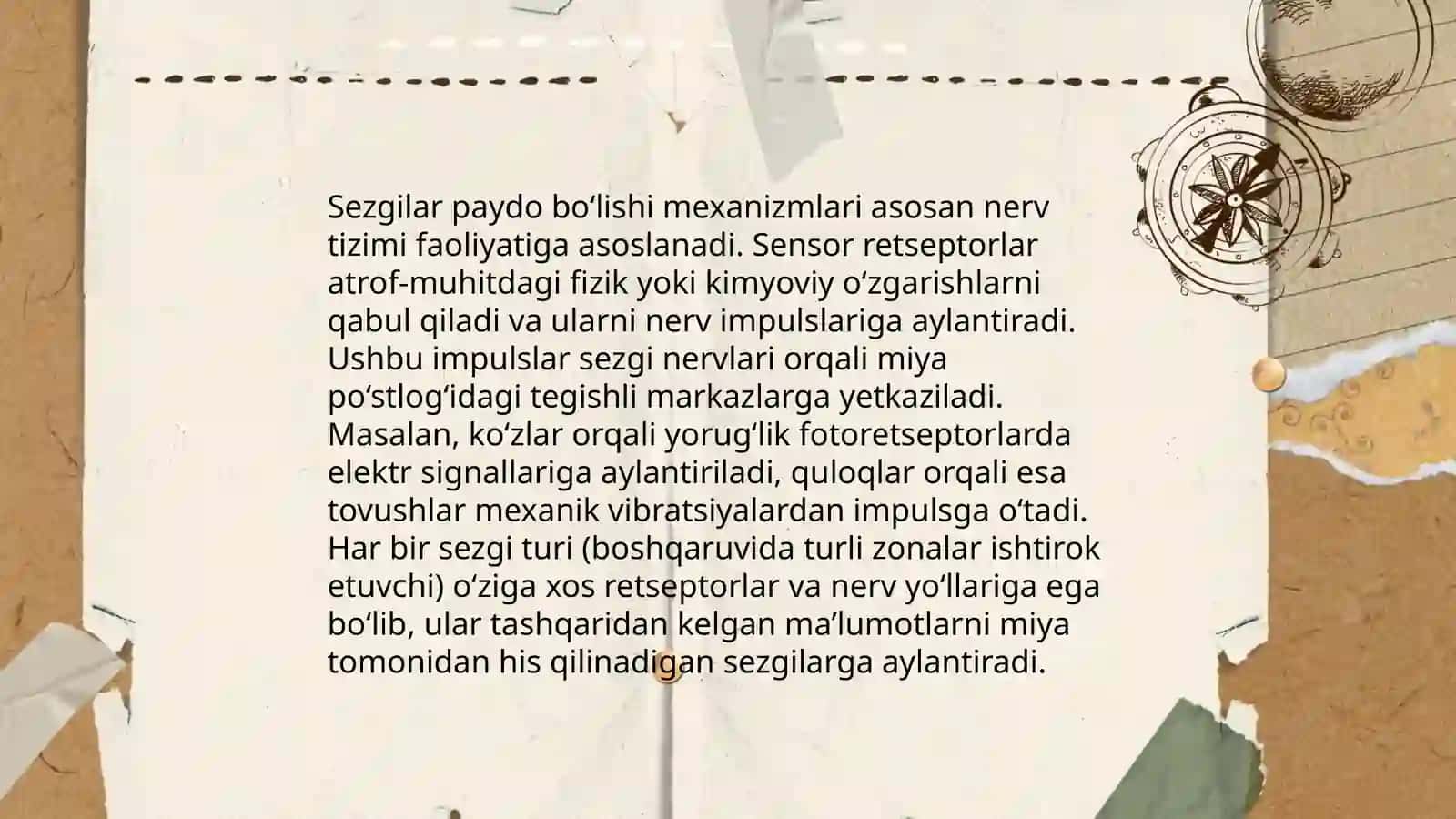 Sezgilar klassifikatsiyasi va sezgilarning oʻzgaruvchan shakllari 4