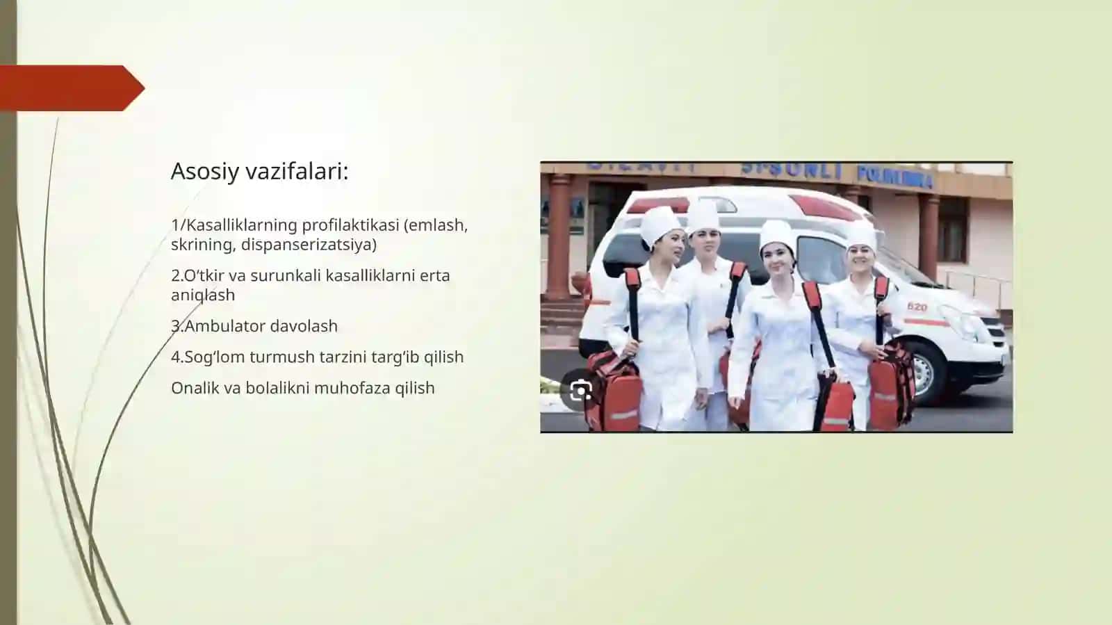 Shahar aholi sifatini birlamchi tibbiy yordam ko`rsatishni tashkil qilish 4