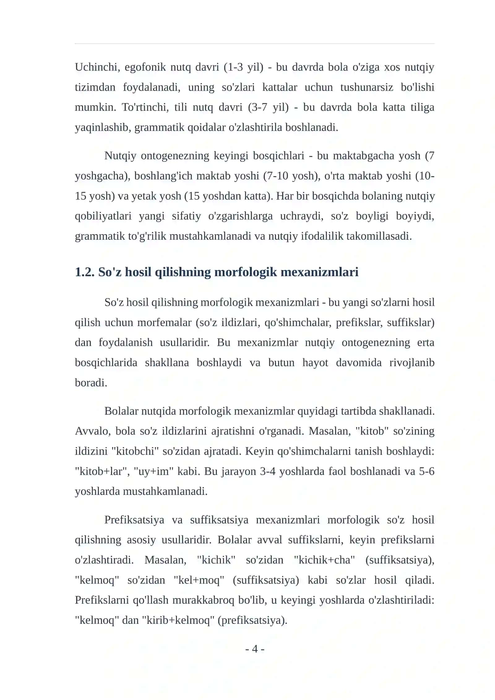 Ontogenezda so'z hosil qilish mexanizmlarini shakllanishi 4