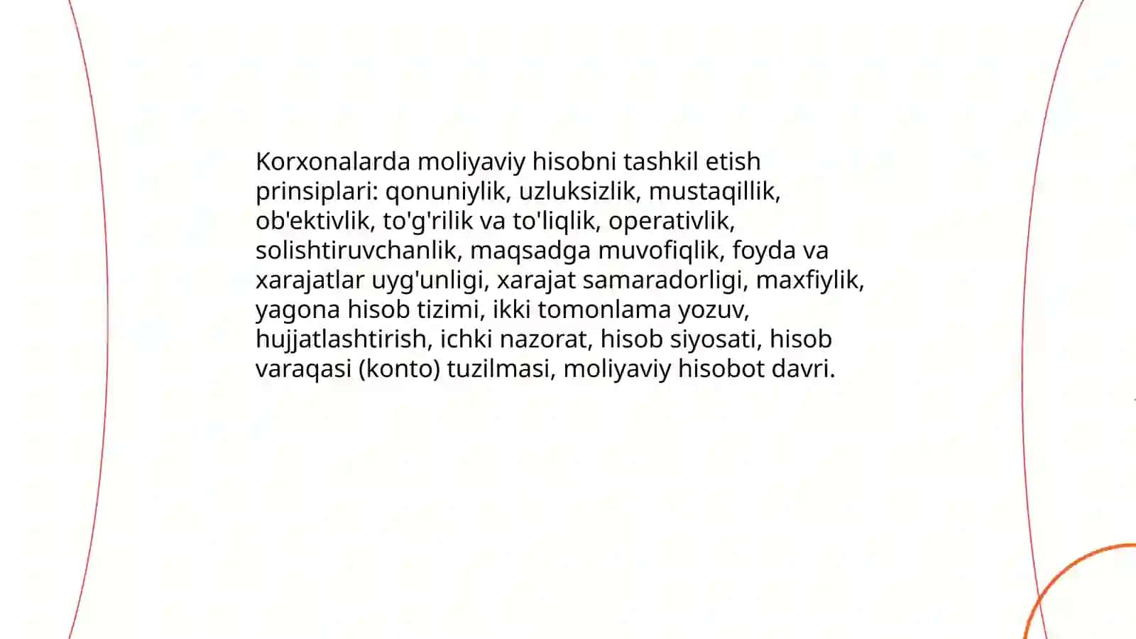 O'zbekiston Respublikasida korxonalarida moliyaviy hisobni tashkil qilish asoslari 4