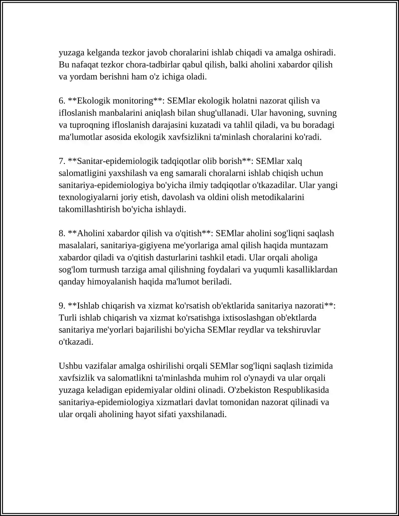 SANITARIYA EPIDEMIOLOGIYA OSOYISHTALIK MARKAZIDA AMALIYOTCHI TALABANING 14 KUNI 4