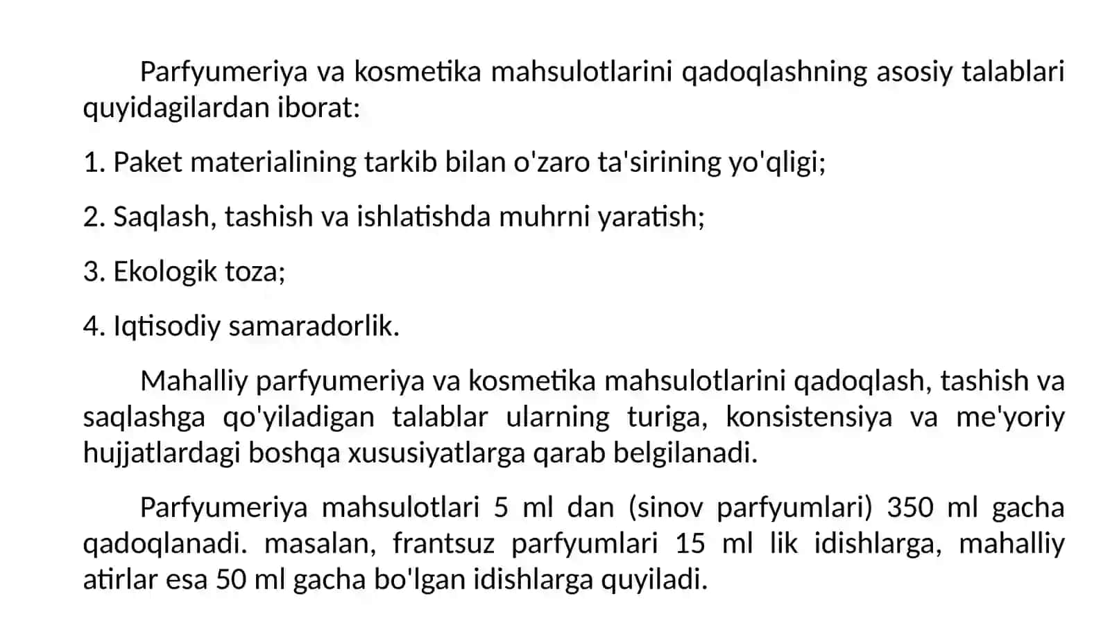 PARFYUMERIYA-KOSMETIKA MAHSULOTLARINI QADOQLASH TEXNOLOGIYALARI VA USULLARI 4