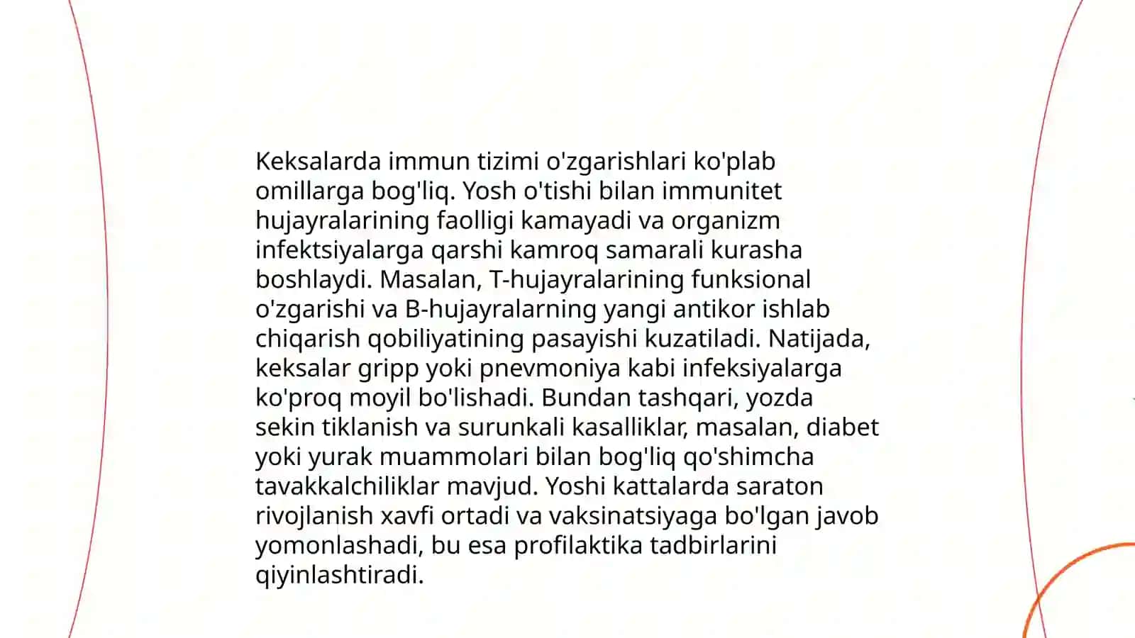 Organizmdagi keksayish davriga xos o’zgarishlar 4