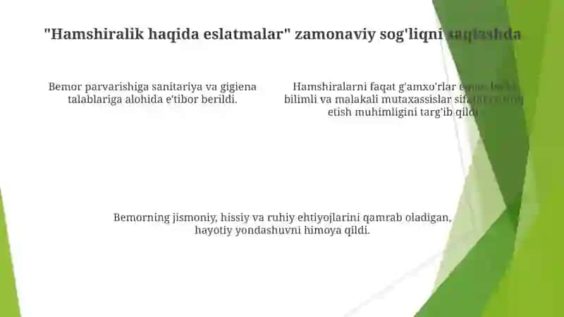 Bemorlarni parvarishlash haqidagi qaydlarim kitobi 4