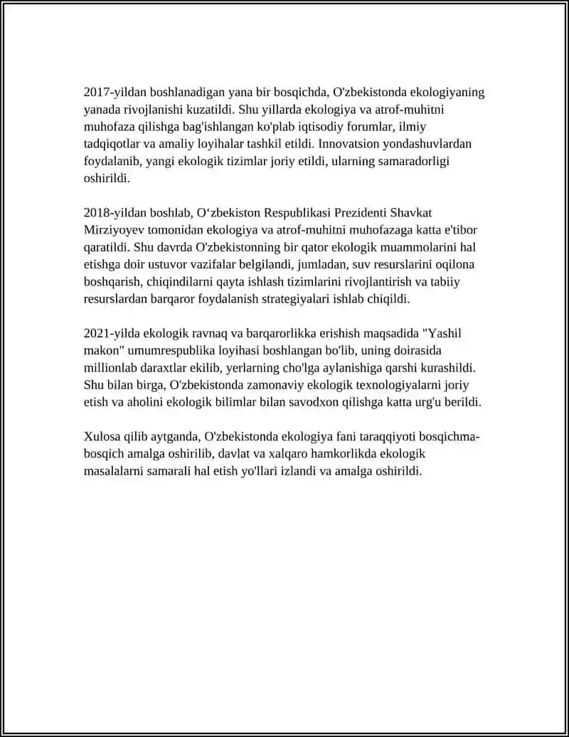 Oʻzbekistonda Ekologiya Fanining Rivojlanishi 4