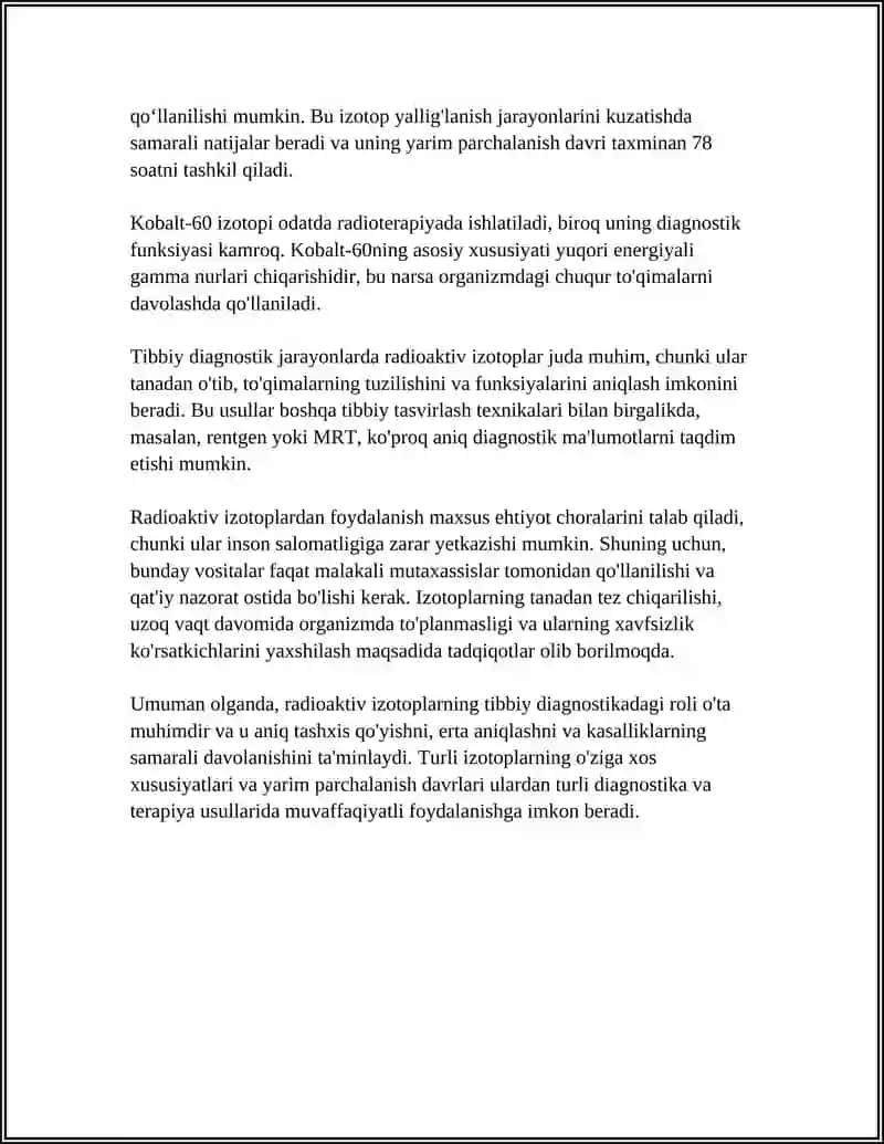 YADRO KIMYOSINING TIBBIYOTDAGI ÒRNI 4