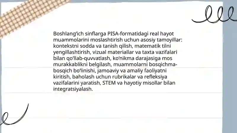 Boshlang‘ich ta’lim matematika darslarida STEM, PISA, TIMSS topshiriqlarini tayyorlash 4