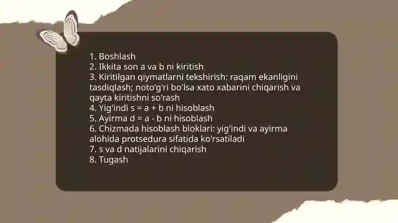 Chizma va algoritmlar boʻyicha hisoblashga doir misol va masalalarni yechish 4