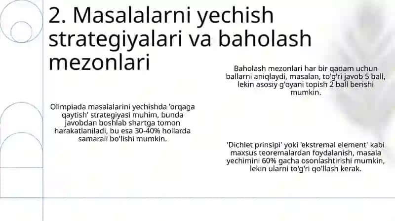 Olimpiada masalalari va rivojlantiruvchi mashqlar 4