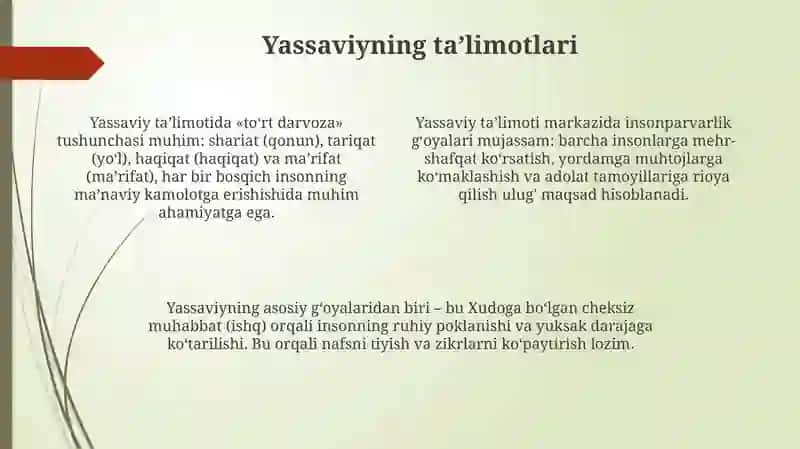 Ahmad yassaviy hayoti 4