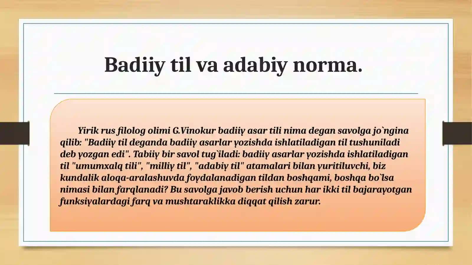 BADIIY TIL VA ADABIY NORMA. OBRAZ VA OBRAZLILIK. 4