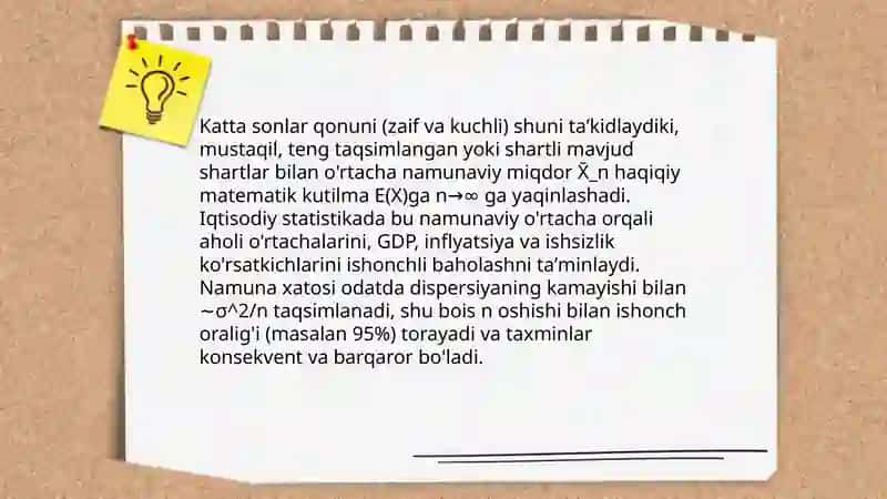 Ehtimollar nazariyasining avrim teoremalari va ularning iqtisodiy tadbiqi 4