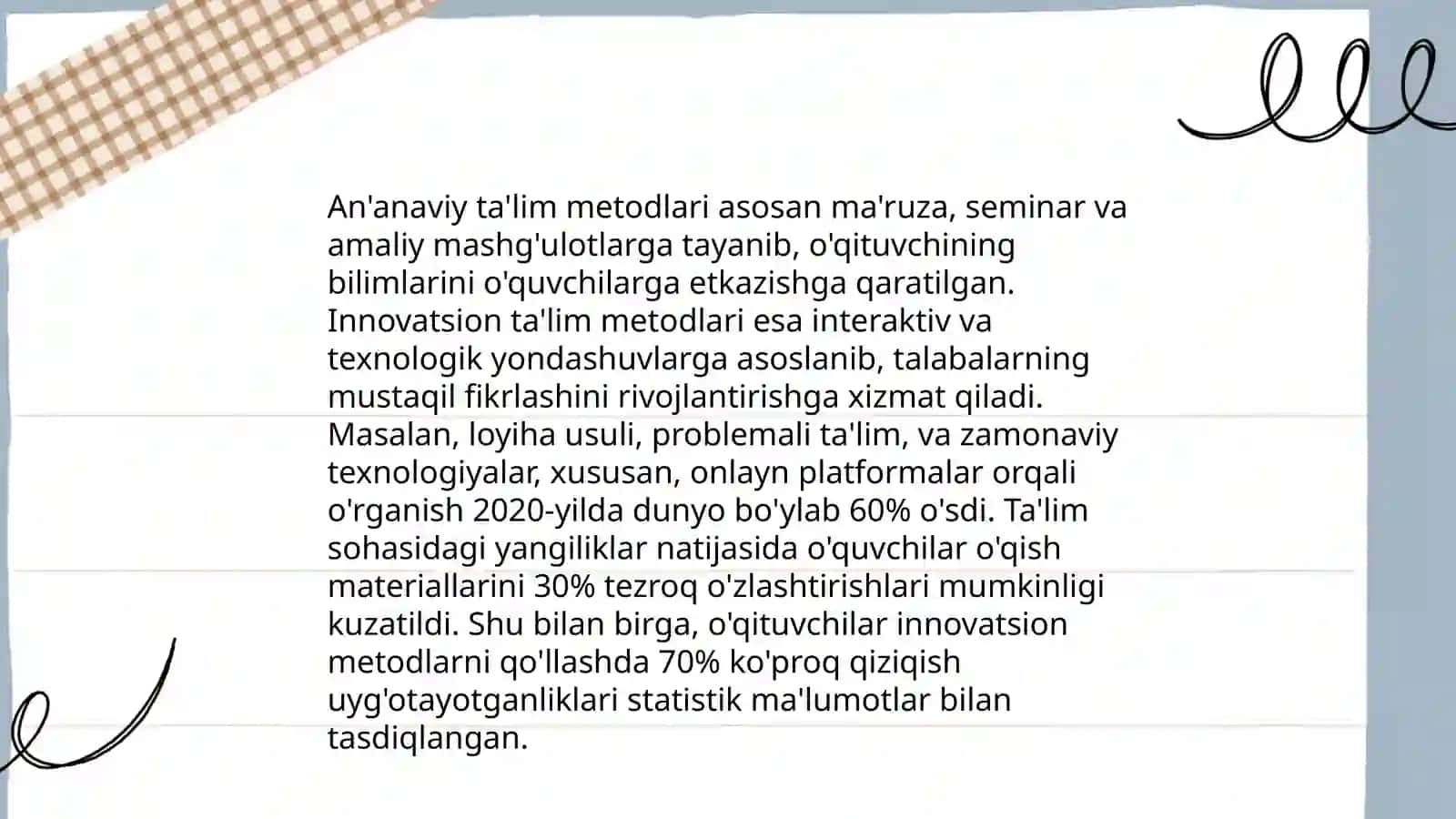 Ta'lim metodlari va vositalari, talimni tashkil etish shakllari va turlari 4