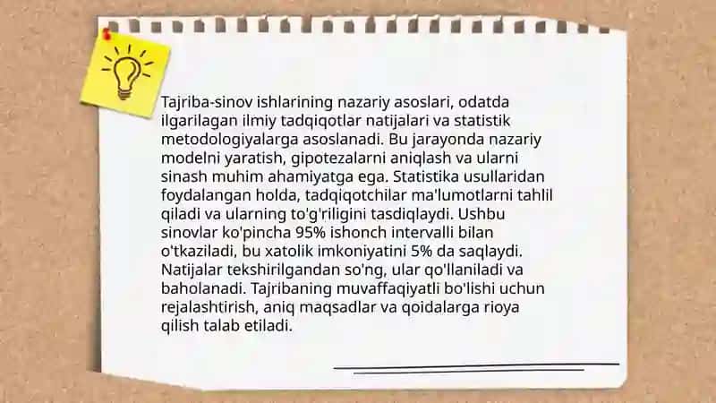 Ilmiy tadqiqotda tajriba-sinov ishlarini olib borish 4