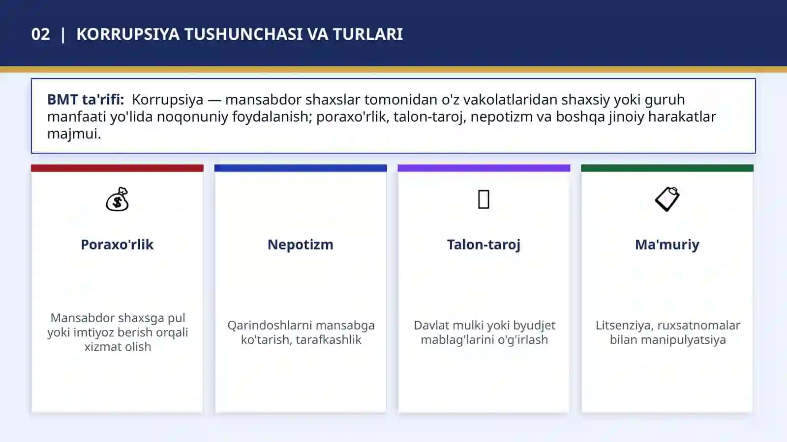 Korrupsiyaga qarshi kurash to‘g‘risidagi qonunning jamiyatda ijtimoiy-siyosiy ahamiyati 4