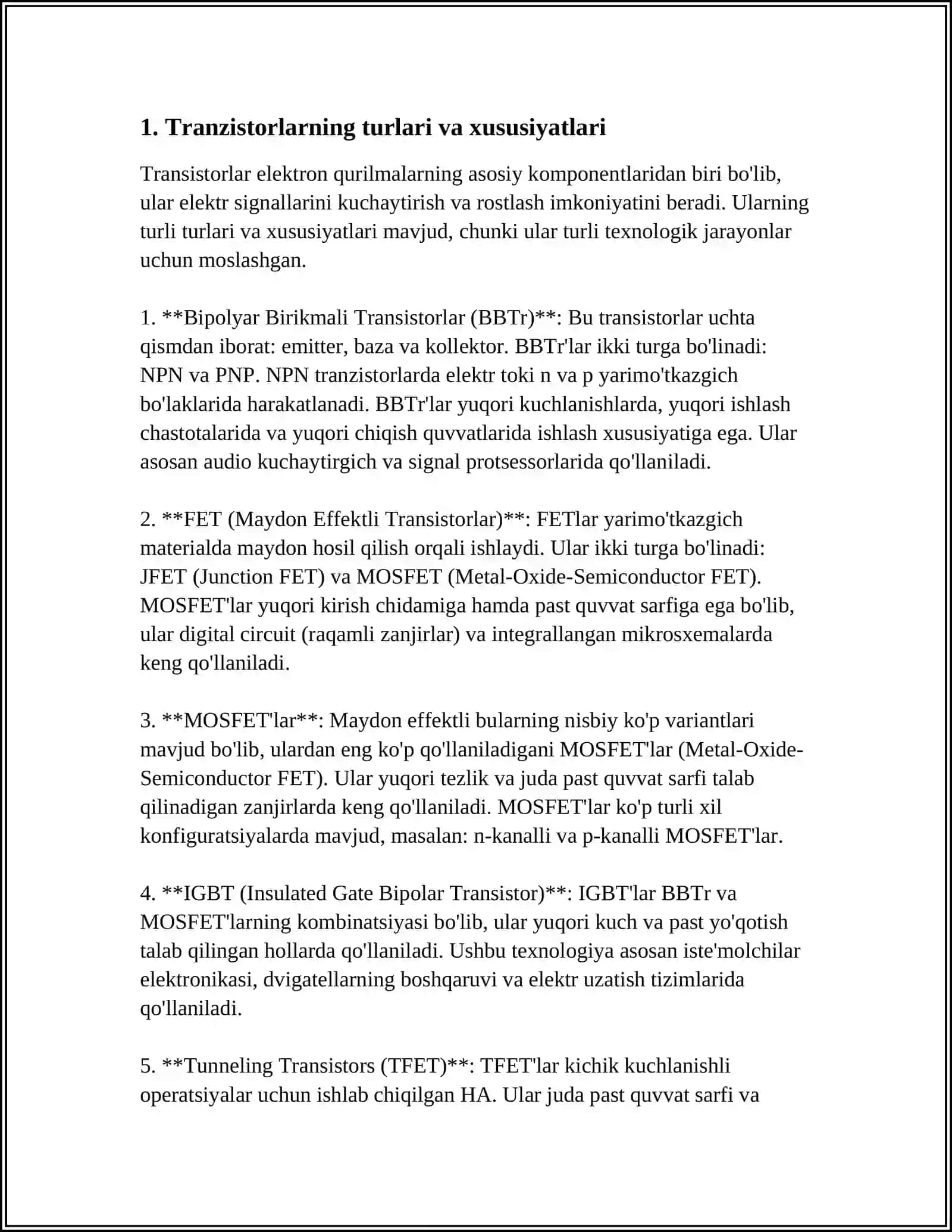 TRANZISTOR, TRIGGER VA REGISTRLAR 4