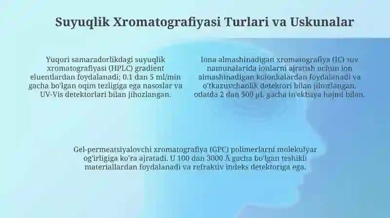 Suyuqlik xromatografiyasi usullari yordamida moddalar analizi 4