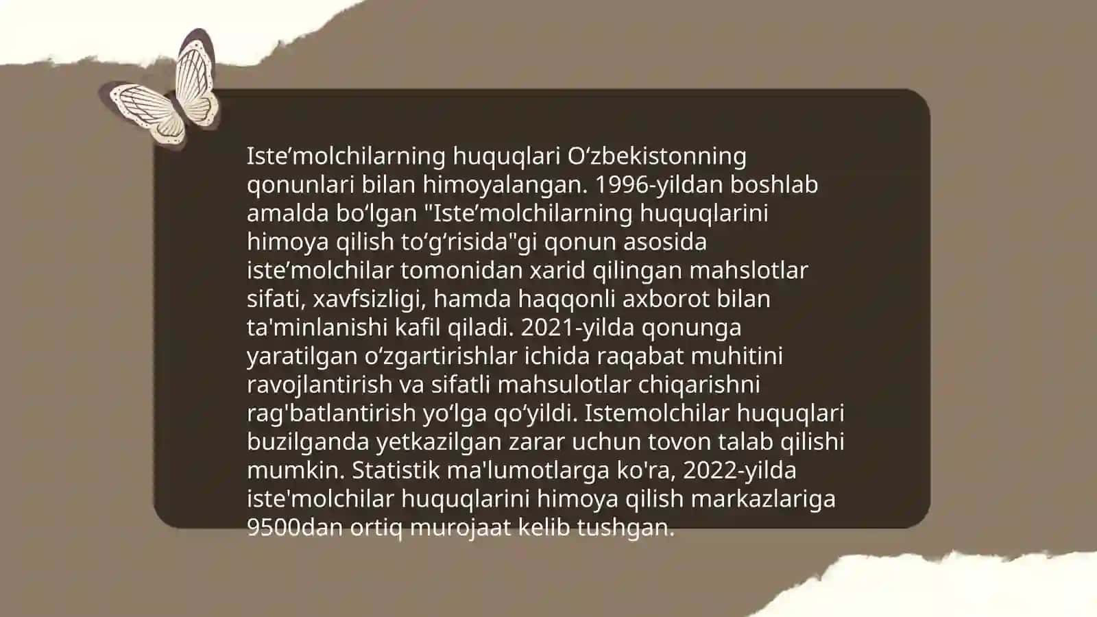 Istе’mоlсhilаrning huquqlаrini himоуа qilish tо’g’risidа”gi О’zbеkistоn Rеspublikаsi Qоnunining mazmun-mohiyati 4
