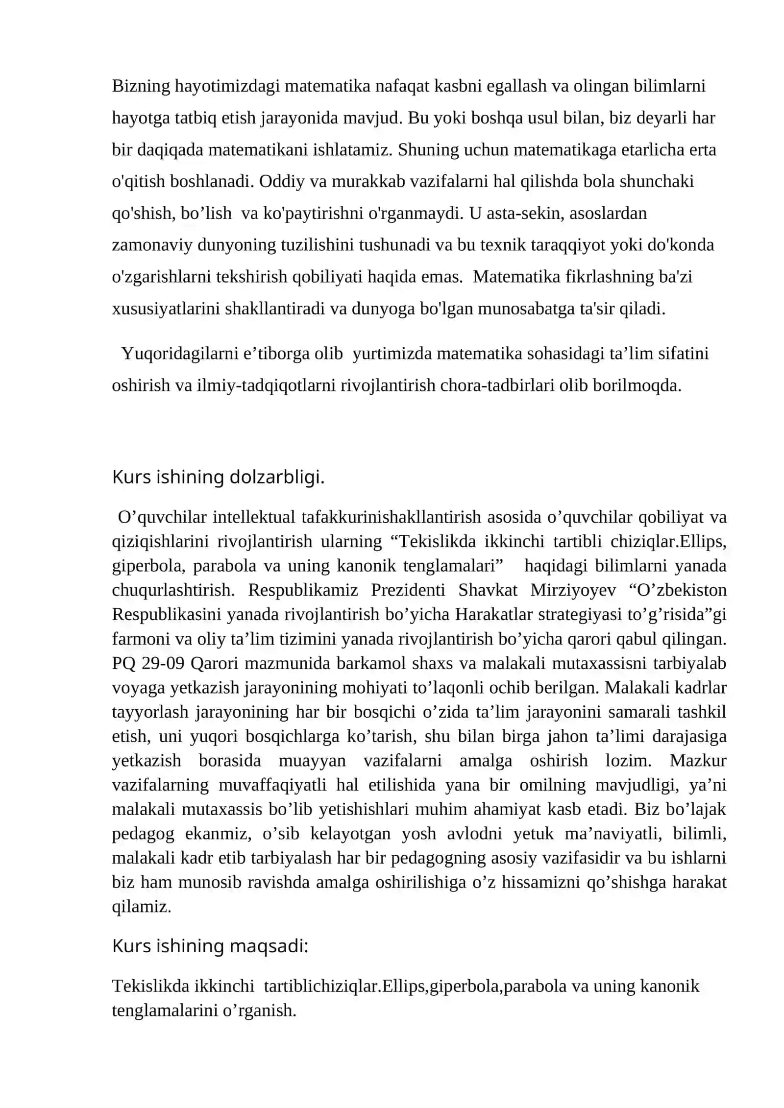 Tekislikda ikkinchi tartibli chiziqlar.Ellips, giperbola, parabola va uning kanonik tenglamalari 4