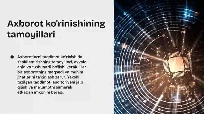 Axborotlarni taqdimot ko'rinishida shakllantirish texnologiyasi 4