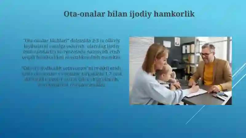 Guruh rahbarining Ota-Onalar bilan olib boradigan ish shakllari 4