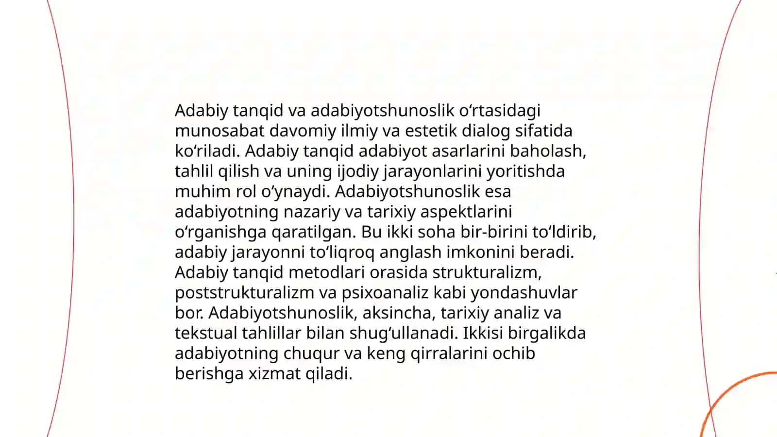 Adabiy tanqid fanining òziga xos xususiyatlari 4