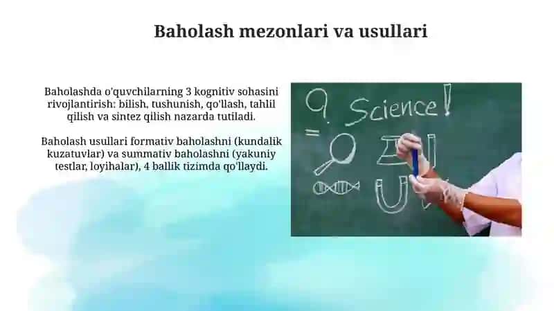 Tabiiy fanlar boʻyicha milliy oʻquv dasturi 4