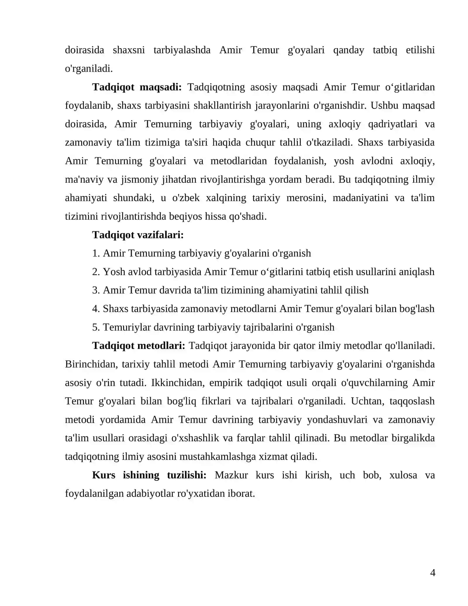 Shaxs tarbiyasida Amir Temur oʻgitlaridan foydalanish 4